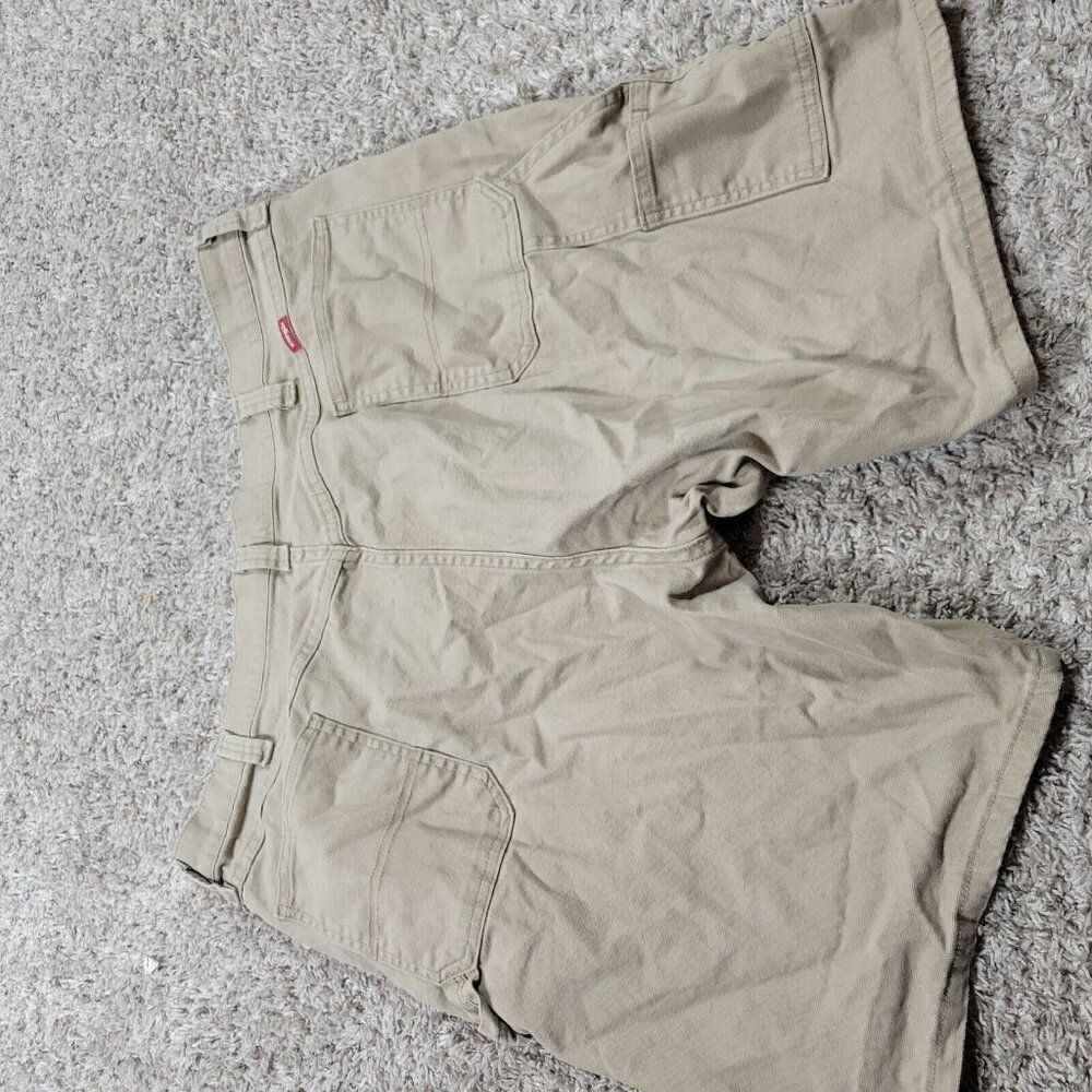 Wrangler Denim Carpenter Shorts Mens 42 Beige Jean Short Workwear Stretch - Picture 7 of 9